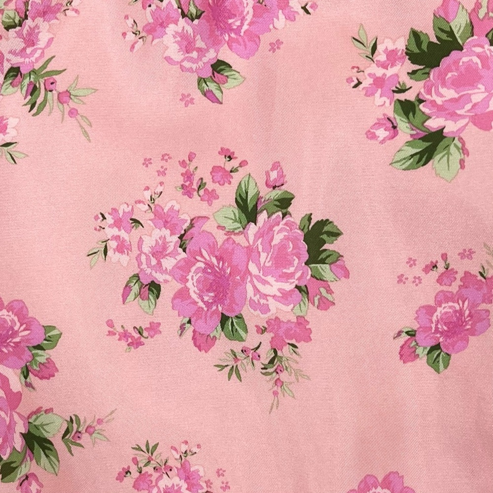 LoveShackFancy x Target Cecile Puff Sleeve Pink Satin Floral Mini Dress Size 12 - Picture 4 of 11